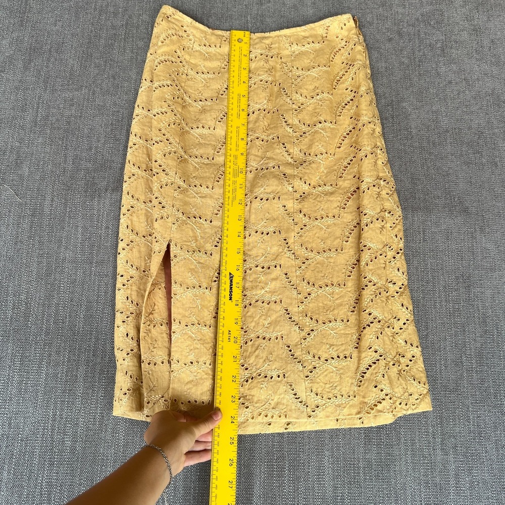 Vtg Ultra Betsey Johnson Two-Piece Blazer & Skirt Suit Set Womens Yellow Eyelet - Picture 12 of 16
